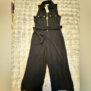 Michael Kors Black Jumpsuit with Gold Details New NWT
